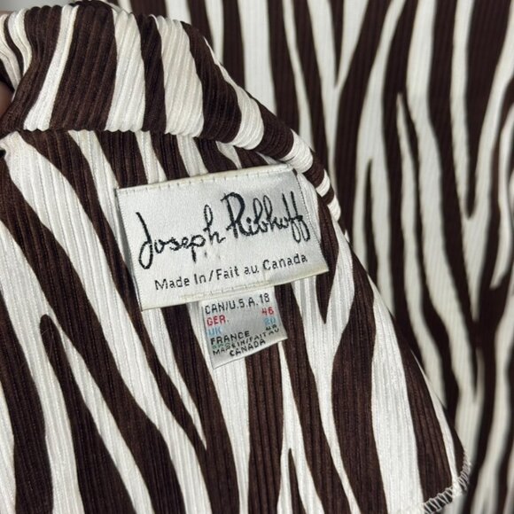 Vintage Joseph Ribkoff Brown Zebra-Print Tank + Matching Jacket Set size 18 - Picture 2 of 7